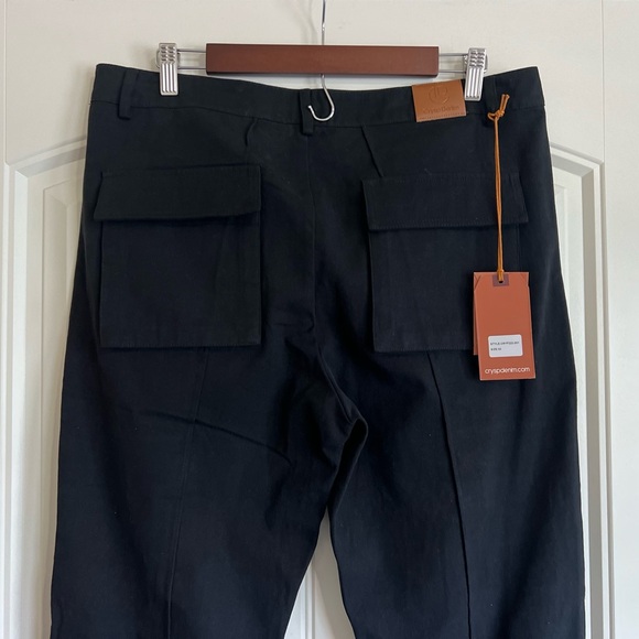 NEW CRYSP DENIM men's cade cargo denim jeans in black Color Sz 32 - Picture 5 of 16